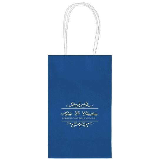 Royal Flourish Framed Names and Text Medium Twisted Handled Bags